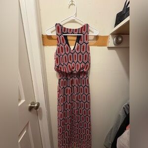 Early 2000s Banana Republic Red and Black Backless Dress